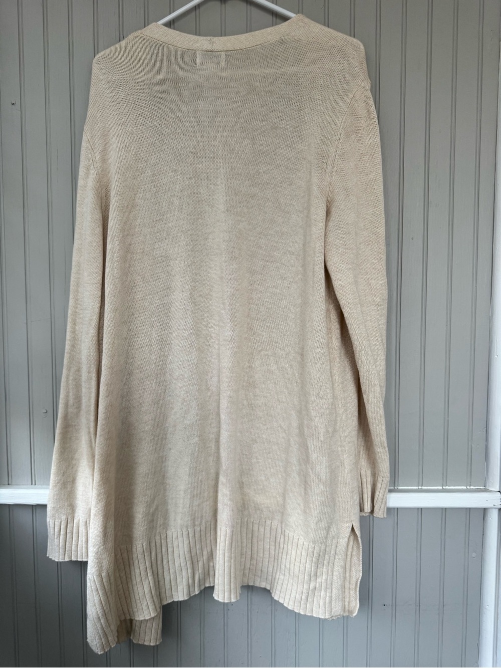 Old Navy Cream long Open-Front Pocket Cardigan - Picture 3 of 4